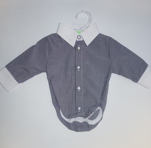 Artex Koszulobody w Kratkę Biało-Granatową 56