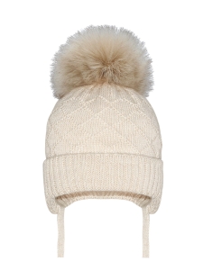 Czapka Kremowa Barbaras Pompon WX21 40/42