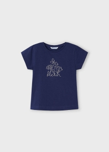 Mayoral Koszulka k/r Kwiat Basic 0174 Granatowa - rozm 104