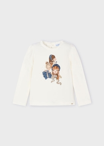 Mayoral Bluzka d/r Dziewczynki 4065 Kremowa Granat - rozm 104