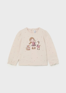 Mayoral Bluzka d/r Zwierzątka 2049 Różowa -rozm 86,92