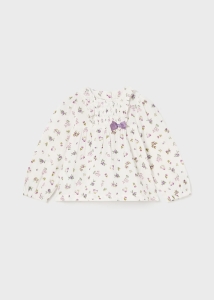 Mayoral Bluzka d/r Koszula Kwiaty 2195 Kremowa -rozm 80-92