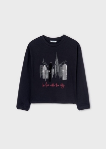 Mayoral Bluzka d/r Cekiny Miasto 7016 Czarna -rozm 128/134,140/146