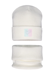 Barbaras Set Czapka Komin 48-50 Zimowa Ecru AB66