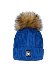 Barbaras  Czapka Zimowa Merino 50-52 Na Podszewce Niebieska WB54 