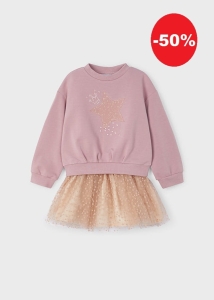 Mayoral Komplet ze Spódnicą Gwiazda 4937 Różowy -rozm 134