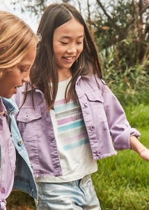 Mayoral Koszulka k/r Paski 6026 Kremowa-rozm 157