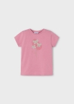 Mayoral Koszulka k/r Kwiat Motyl Basic 0174 Różowy - rozm 104,116,122