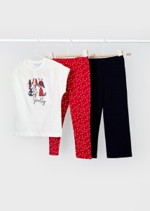 Mayoral Komplet 3cz Pretty z Leginsami 3707 Granatowy Czerwony- rozm 104,110,134,140