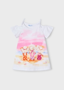 Mayoral Sukienka Plaża 3963 Biała - rozm 104