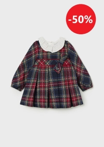 Mayoral Sukienka Krata 2903 Czerwona Granatowa Zielona - rozm 80,86