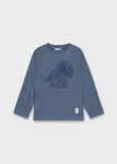 Mayoral Bluzka Wytłoczony Dinozaur 4089 Niebiaski Stal - rozm 92-104,128