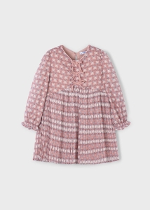 Mayoral Sukienka Tiul Kwiaty Plisa 4917 Różowy Make-up - rozm 134,140