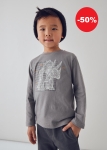 Mayoral Bluzka Dinozaur Fluorescencyjny 4088 Szary - rozm 104