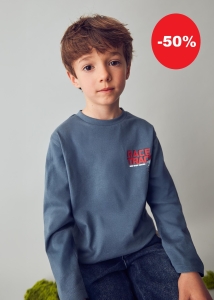 Mayoral Bluzka z Kask Przód Tył 4084 Niebieska Stal - rozm 104