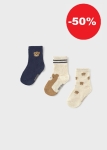 Mayoral Skarpetki 3pak Misiu 10008 Blue Latte Karmel- rozm 98