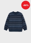 Mayoral Sweter Trykot  Pasy Wzór 4381 Granatowy -rozm 104