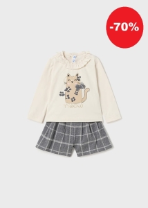 Mayoral Komplet Krata Kot Szorty 2242 Szary -rozm 80