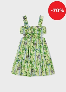 Mayoral Sukienka z Wycięciami Palmy 3939 Limonka - rozm 110