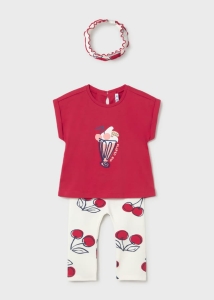 Mayoral Komplet Wisienki 3cz 1750 Czerwony - rozm 86,92,104