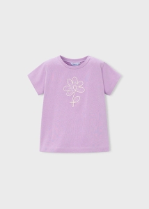 Mayoral Koszulka k/r Kwiat Basic 0174 Liliowy - rozm 104-128