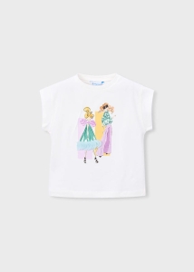 Mayoral Koszulka k/r Modelki 3005 Kremowa Woda - rozm 104-134,140