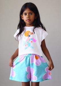 Mayoral Komplet Kwiaty 3234 Liliowy - rozm 104,110,128,134