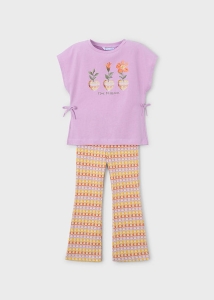 Mayoral Komplet Kwiaty Dzwony 3728 Liliowy  - rozm 104-128