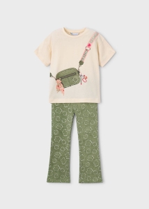 Mayoral Komplet Kwiaty Torebka 3730 Zielony  - rozm 92-116,134