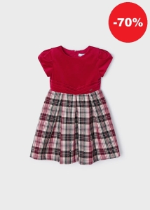 Mayoral Sukienka Wizytowa Krata 4956 Czerwona - rozm 116