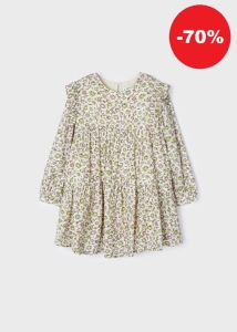 Mayoral Sukienka Kwiaty 4966 Brązowa - rozm 122