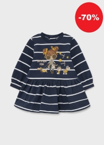 Mayoral Sukienka Pieski Paski 2929 Granatowa - rozm 80,86