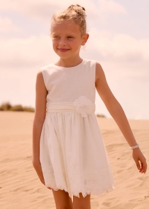 Mayoral Sukienka Koronka 3914 Kremowy - rozm 104,110