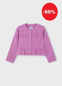 Mayoral Kurtka Katana Jeans z  Falbaną 3473 Orchidea -rozm 104