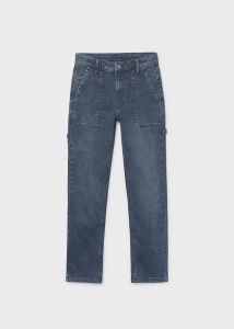 Mayoral Spodnie Jeans Regular Fit Kieszenie 7558 Blue Black -rozm 172