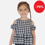 Mayoral Koszula Koszulka w Kratę Vichy 3184 Granatowa - rozm 116