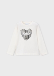 Mayoral Bluzka Serce Amour 4031 Kremowa Czarna -rozm 104-140
