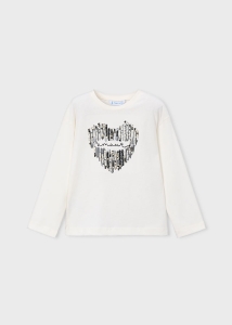 Mayoral Bluzka Serce Amour 4031 Kremowa Czarna -rozm 104-140