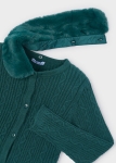 Mayoral Sweter z Futerkiem 4324 Butelkowa Zieleń -rozm 104-140
