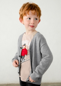 Mayoral Sweter z Wełną Rozpinany 4302 Szary -rozm 104-140