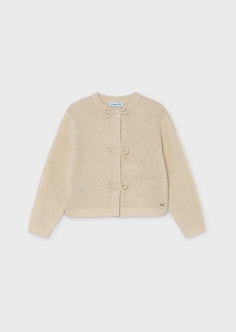 Mayoral Sweter z Kokardkami Lurex 4325 Beżowy -rozm 104-122,134,140