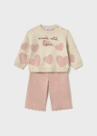 Mayoral Komplet Trykot Love Serca 2556 Pastelowy Róż -rozm 86-104