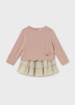 Mayoral Komplet Sweter Spódnica Połysk 2955 Pastelowy Róż -rozm 86-104