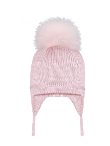 Czapka Różowa Barbaras WŁOCHATY Pompon WX29 36/38 