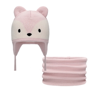 Komplet Czapka Komin Różowa Barbaras WZ18 40-42