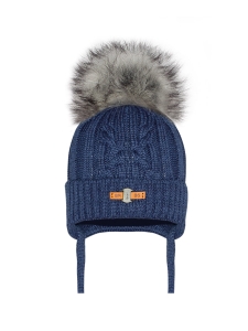 Czapka Denim Barbaras WŁOCHATY Pompon WX24 44/46 