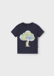 Mayoral Koszulka k/r Drzewo Zwierzęta 1012 Granatowa - rozm 80
