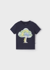 Mayoral Koszulka k/r Drzewo Zwierzęta 1012 Granatowa - rozm 80
