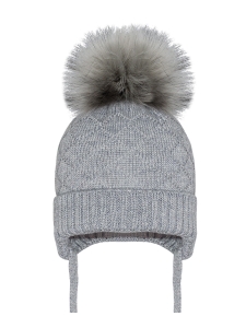 Czapka Szara Barbaras Pompon WX21 36/38