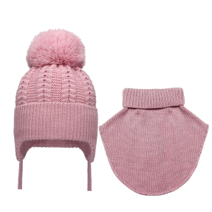 Komplet Czapka Golfik Różowy Barbaras AZ10 40-42